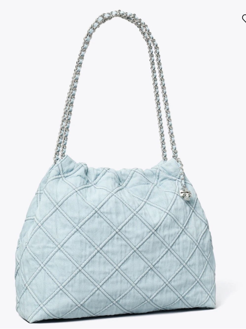 Tory Burch FLEMING SOFT DENIM HOBO BAG